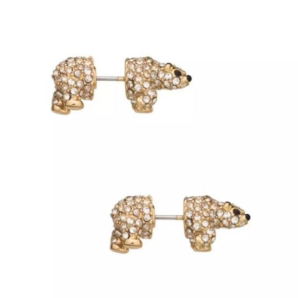 Kate Spade Cold Comfort Pave Polar Bear Earrings - Picture 1 of 7